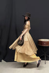 Mutedance 24 Spring/Summer Shell Sleeve Waist Short Dress MD-MD24SS17-KHAKI PM138